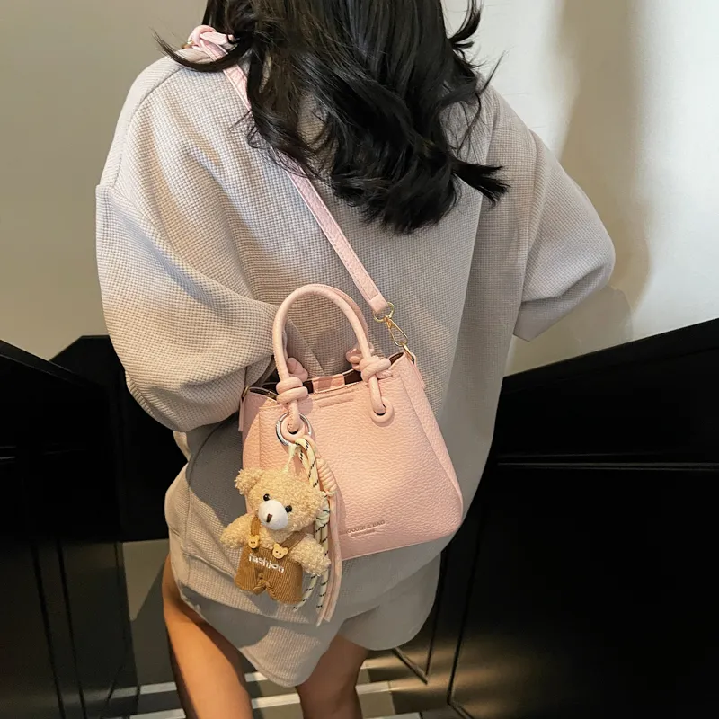 Single Warehouse PU Shoulder Bag Regular Women's Khaki/Ecru/Pink/Silver/Black-14