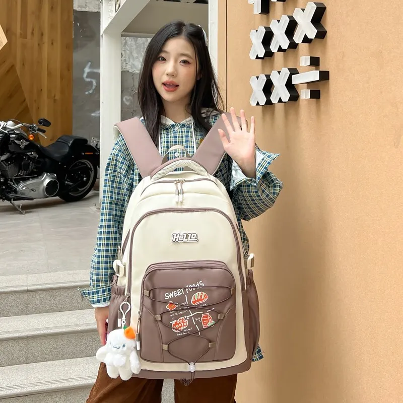 Single Warehouse Composite Cloth Backpack Unisex Multicolor-20