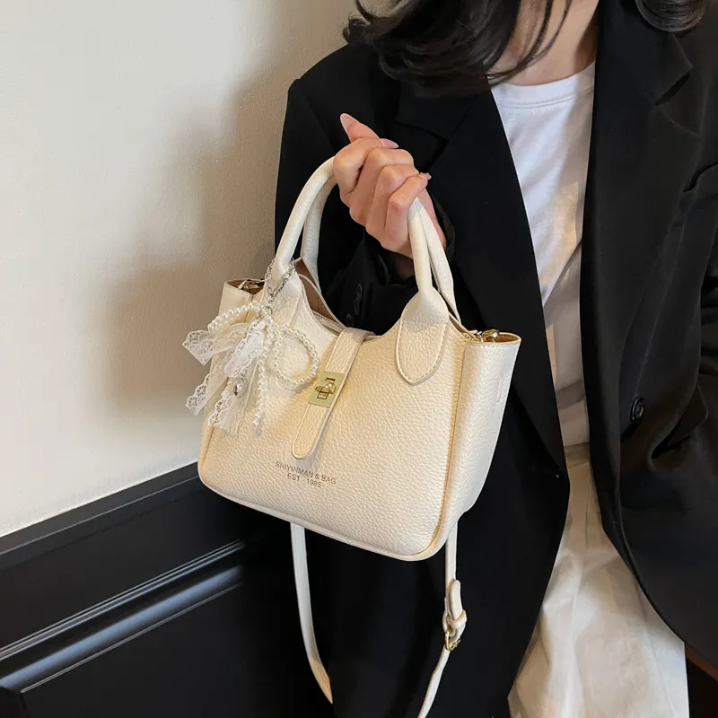 Single Warehouse PU Shoulder Bag, Crossbody Bag, Handbag Regular Women's Blue/Ecru/Pink/Black-1
