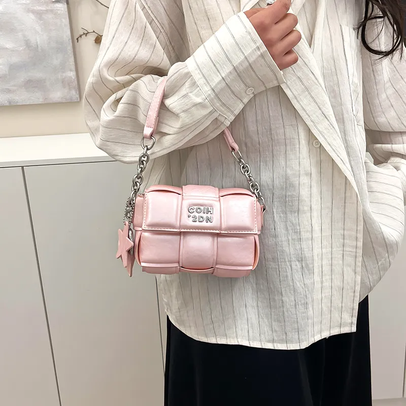 Single Warehouse PU One Shoulder Handbag Regular Women's Ecru/Silver/Pink/Black-10