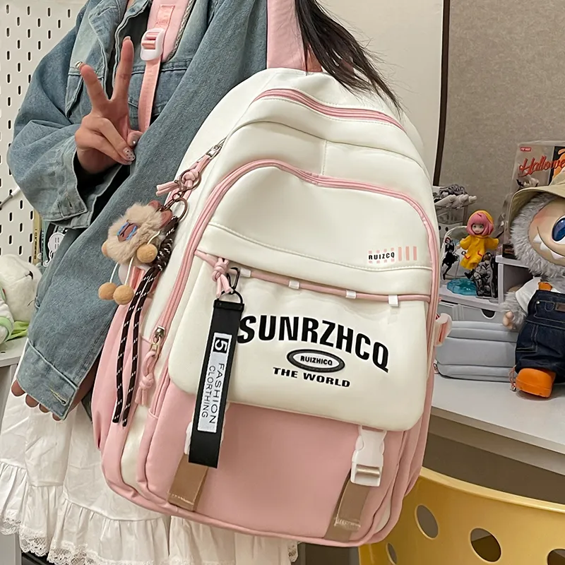 Single Warehouse Oxford Backpack Regular Unisex Black/Red/Khaki/Gray/Purple/Pink-4
