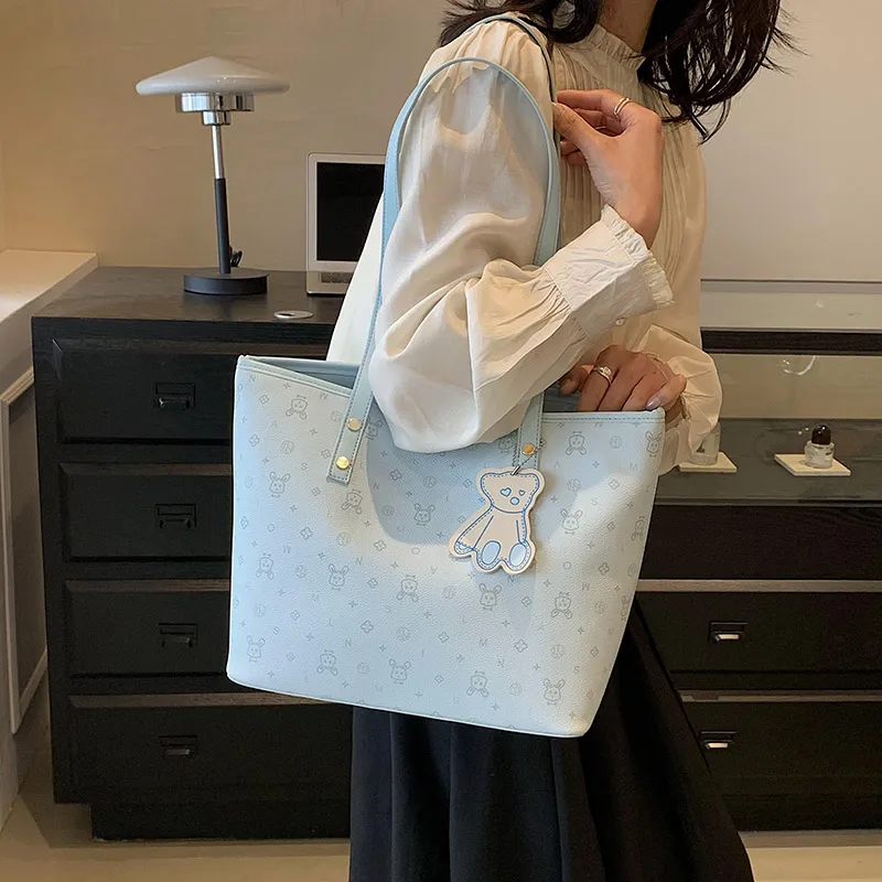 Single Warehouse PU Shoulder Bag Regular Women's White/Pink/Blue-15