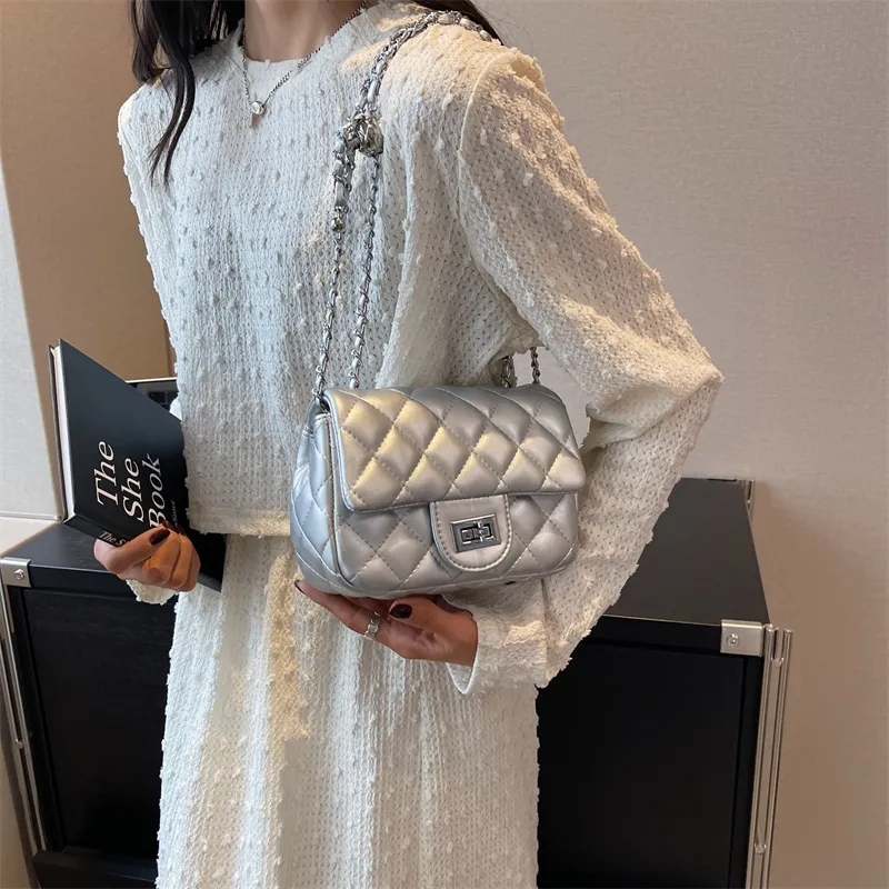 Single Warehouse PU Shoulder Bag Regular Women's Ecru/Silver/Pink/Black-10