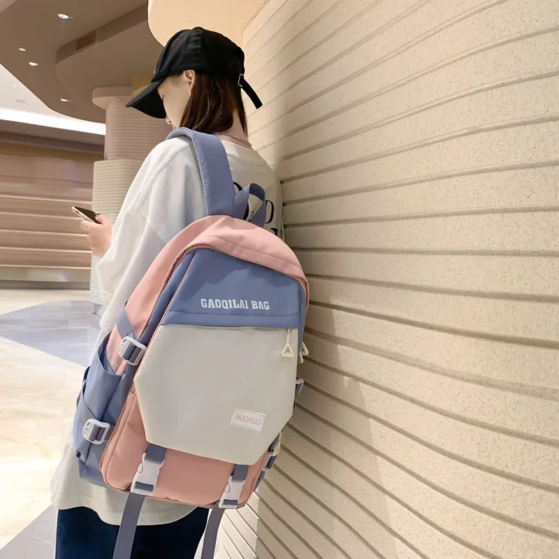 Single Warehouse Nylon Backpack Unisex Multicolor-4