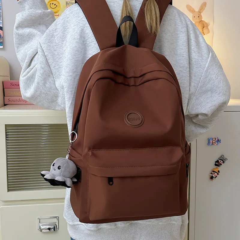 Single Warehouse Nylon Backpack Unisex White/Green/Brown/Black-14