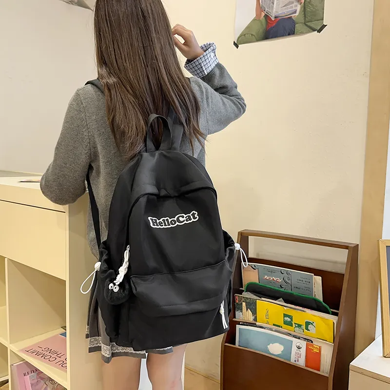 Single Warehouse Nylon Backpack Unisex Ecru/Yellow/Gray/Black-21