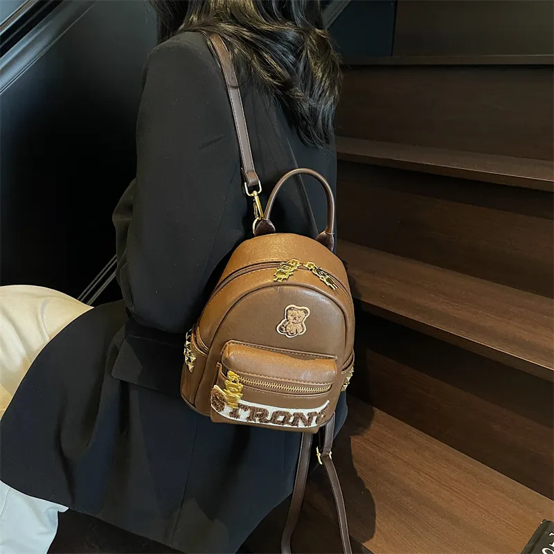 Single Warehouse PU Backpack Regular Women's Multicolor-8
