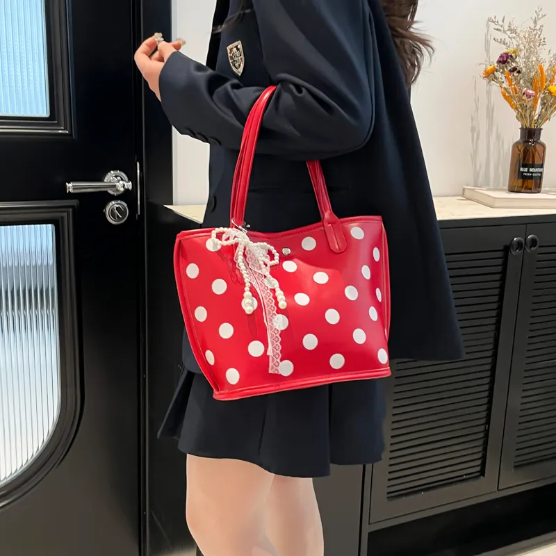 Single Warehouse PU Handbag, Shoulder Bag Regular Women's White/Black/Red-7
