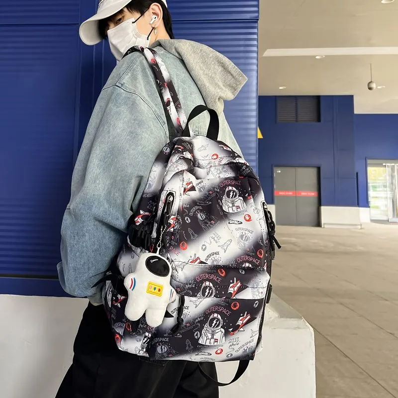 Single Warehouse Nylon Backpack Regular Unisex Blue/Green/Gray/Black-15