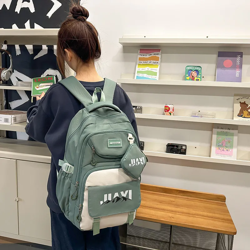 Single Warehouse Nylon Laptop Backpack Travel Backpack Unisex Multicolor-14