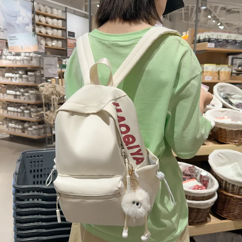 Single Warehouse Nylon Backpack Large Size Unisex Green/White/Black/Yellow/Pink-4