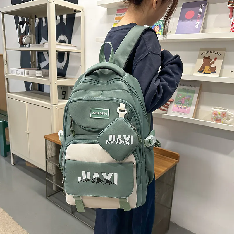 Single Warehouse Nylon Laptop Backpack Travel Backpack Unisex Multicolor-17