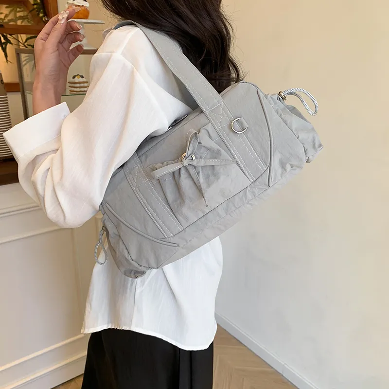 Single Warehouse Nylon Shoulder Bag Women's White/Green/Gray/Khaki/Black-9