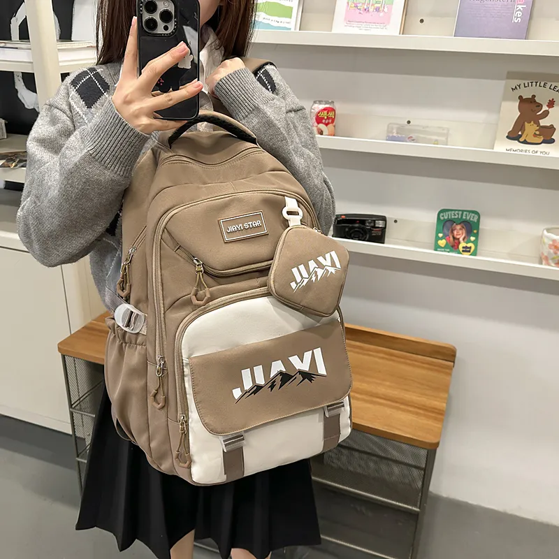 Single Warehouse Nylon Laptop Backpack Travel Backpack Unisex Multicolor-11