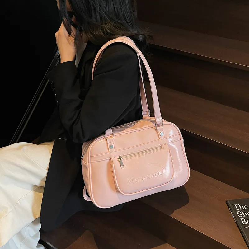 Single Warehouse PU Shoulder Bag Regular Women's Ecru/Pink/Blue/Yellow/Black-10