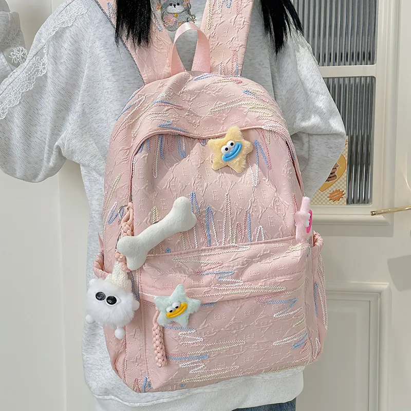 Single Warehouse Nylon Backpack Regular Women's White/Pink/Blue/Black/Yellow-2