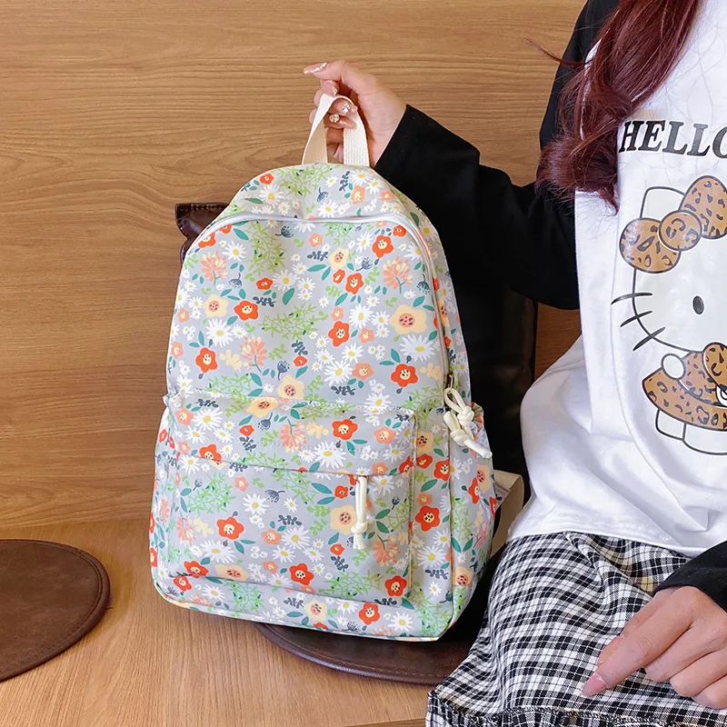 Single Warehouse Nylon Backpack Unisex Ecru/Green-9
