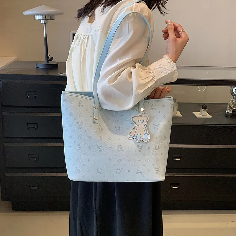 Single Warehouse PU Shoulder Bag Regular Women's White/Pink/Blue-13