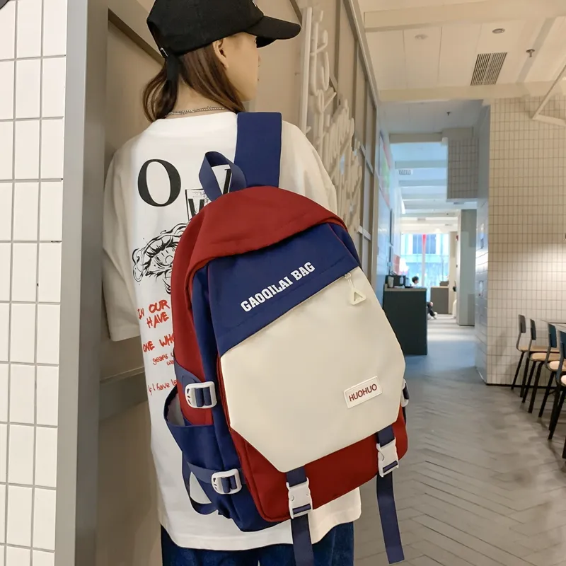 Single Warehouse Nylon Backpack Unisex Multicolor-15