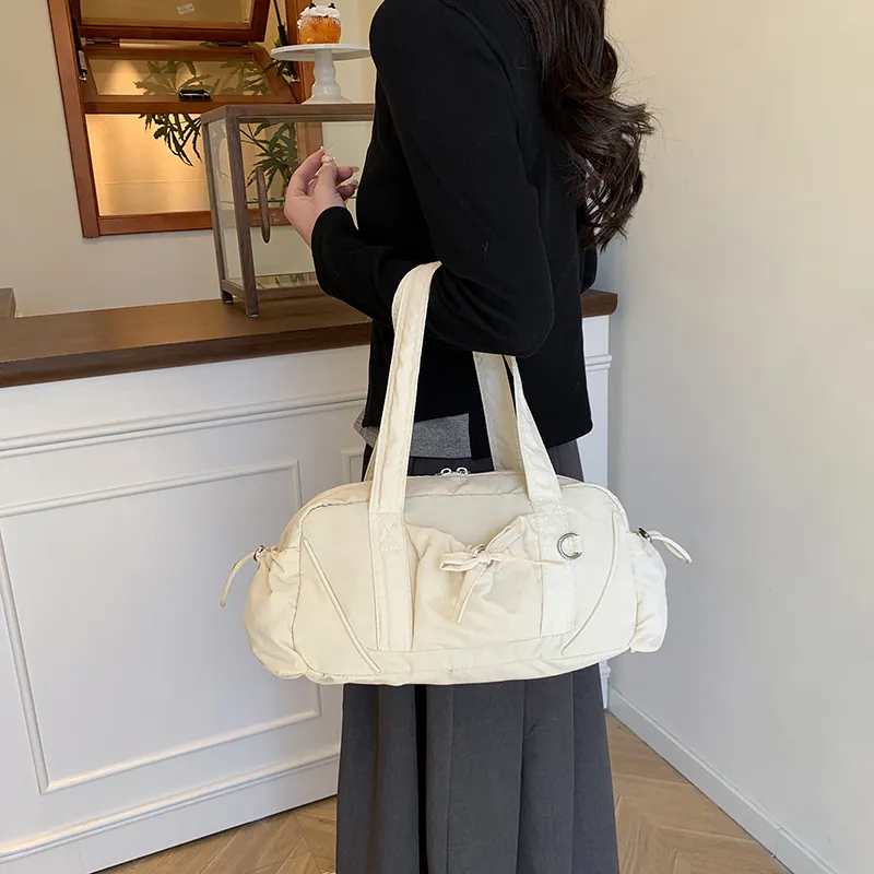 Single Warehouse Nylon Shoulder Bag Women's White/Green/Gray/Khaki/Black-1