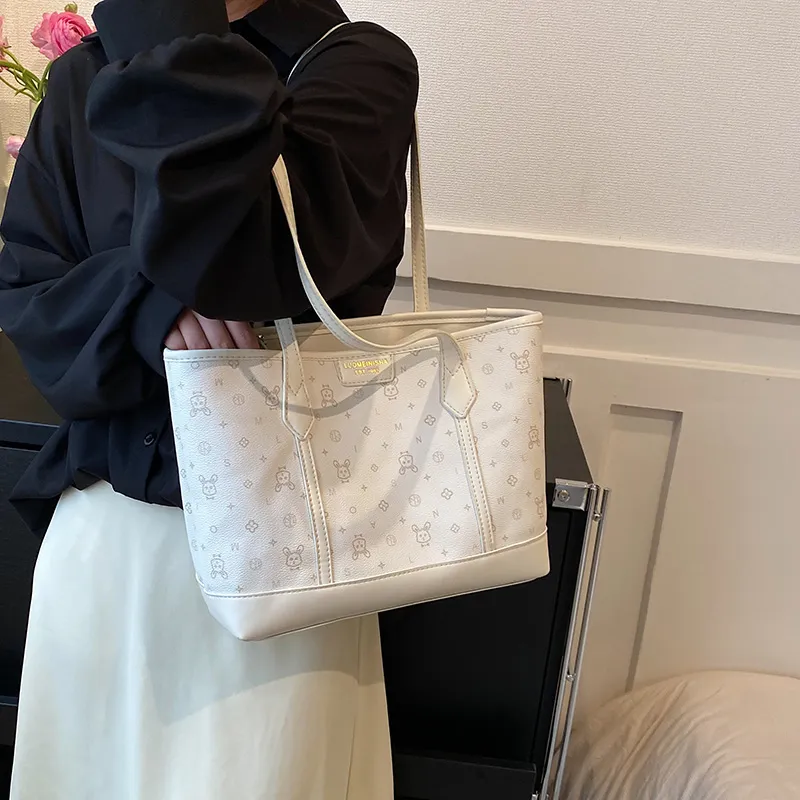 Single Warehouse PU Handbag, Shoulder Bag Regular Women's White/Pink/Green-5
