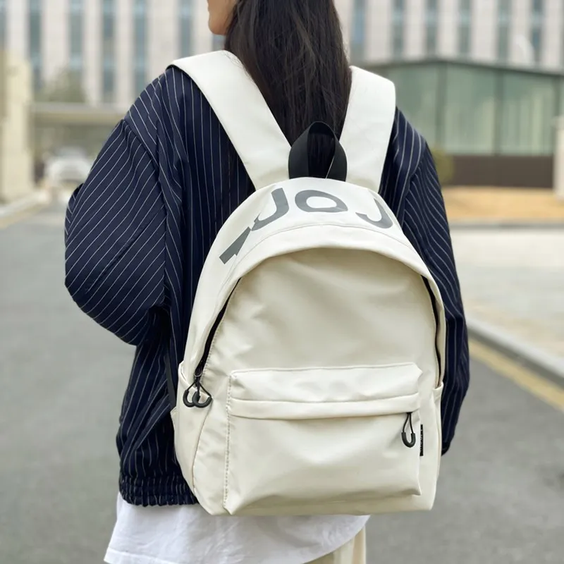 Single Warehouse Nylon Backpack Regular Unisex White/Black/Green-3