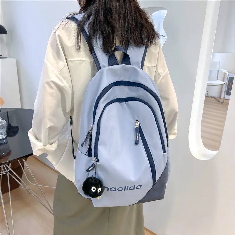 Single Warehouse Nylon Backpack Unisex White/Pink/Blue/Green/Black-11