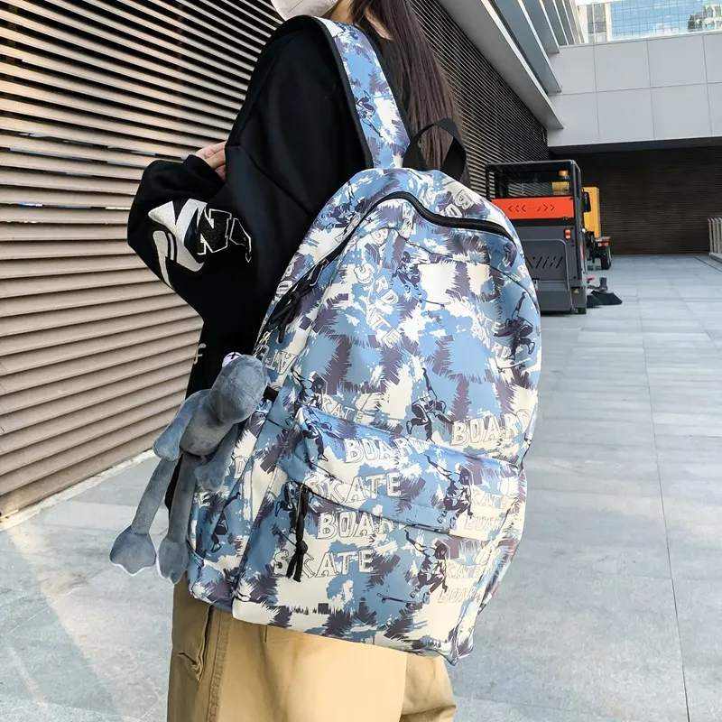 Single Warehouse Composite Cloth Backpack Regular Unisex Black/Green/Blue/Khaki-5