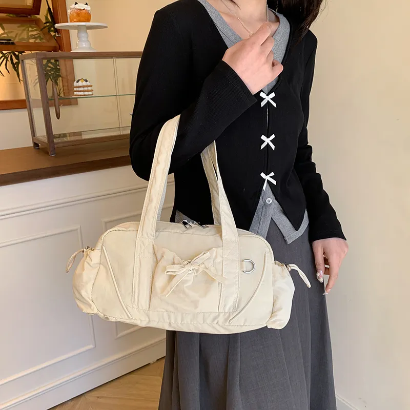 Single Warehouse Nylon Shoulder Bag Women's White/Green/Gray/Khaki/Black-2