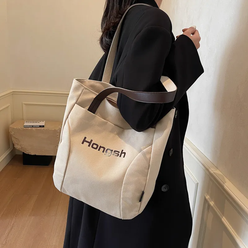 Single Warehouse Fabric Handheld Shoulder Bag Regular Women's White/Khaki/Dark Tea-12
