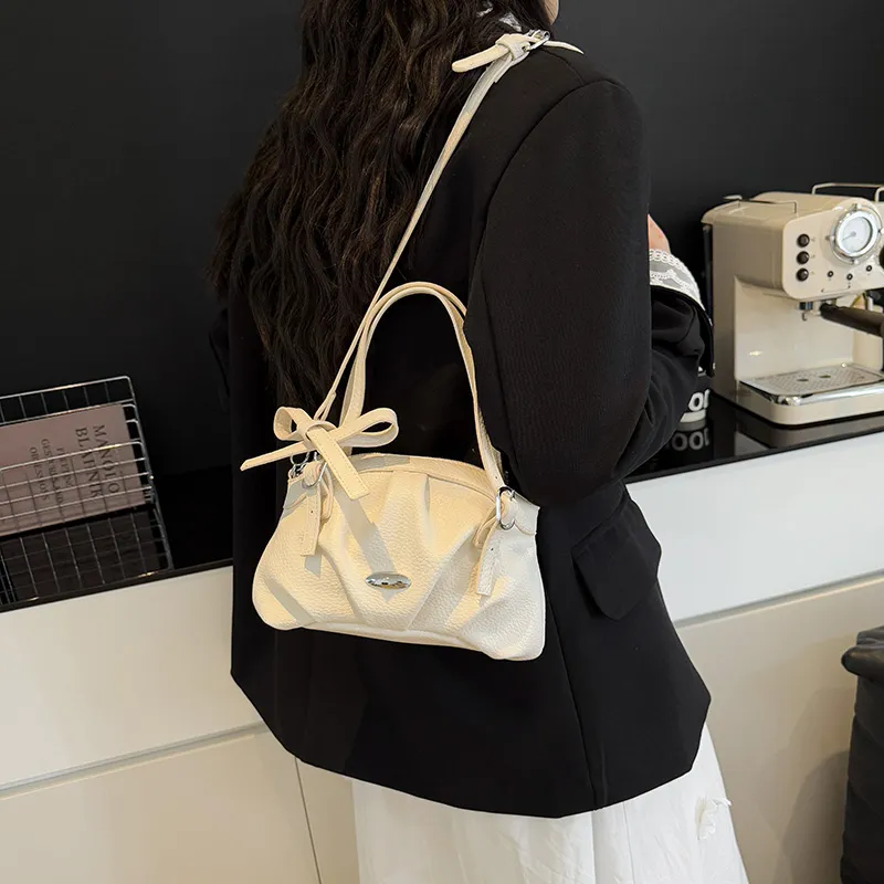 Single Warehouse PU Shoulder Bag, Crossbody Bag, Handbag Women's Ecru/Yellow/Pink/Blue/Black-3
