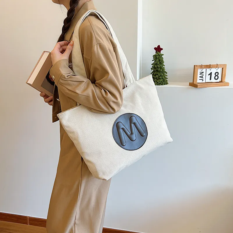 Single Warehouse Nylon Fabric Shoulder Bag Women's Ecru/Black/Light Brown/Green-2