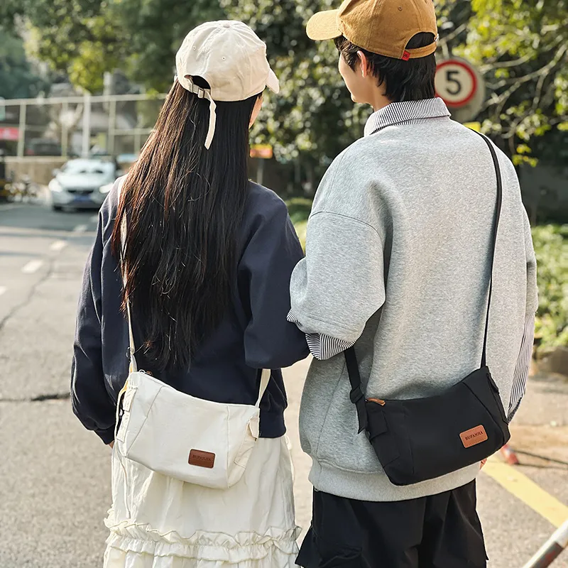 Single Warehouse Nylon Shoulder Bag Regular Unisex White/Green/Khaki/Black-3