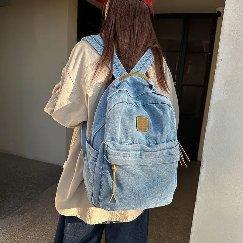 Single Warehouse Denim Backpack Regular Unisex Black/Light Blue/Dark Blue-1