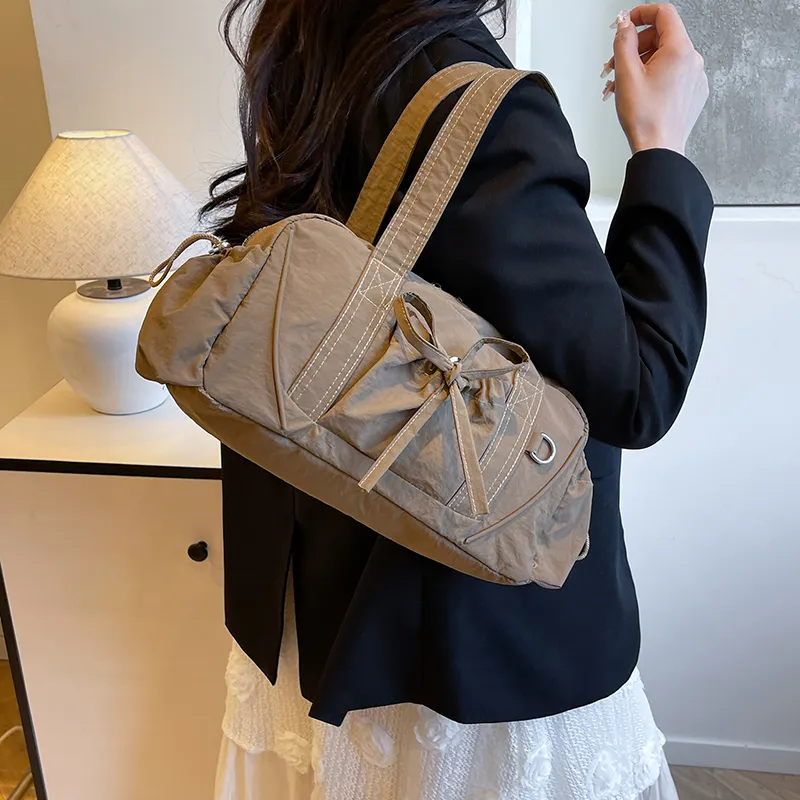 Single Warehouse Nylon Shoulder Bag Women's White/Green/Gray/Khaki/Black-17