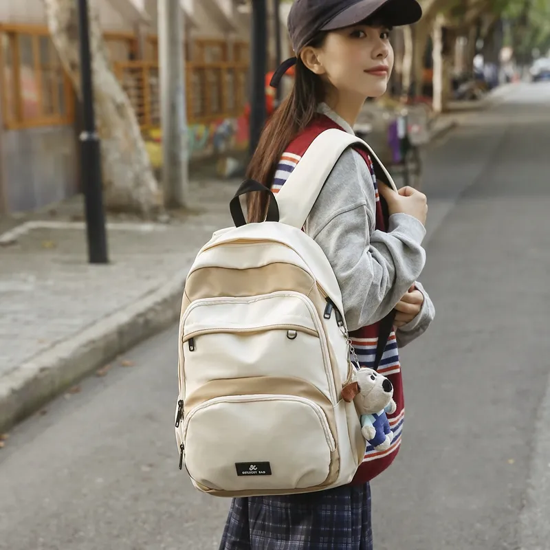 Single Warehouse Nylon Travel Backpack Regular Unisex Multicolor-1