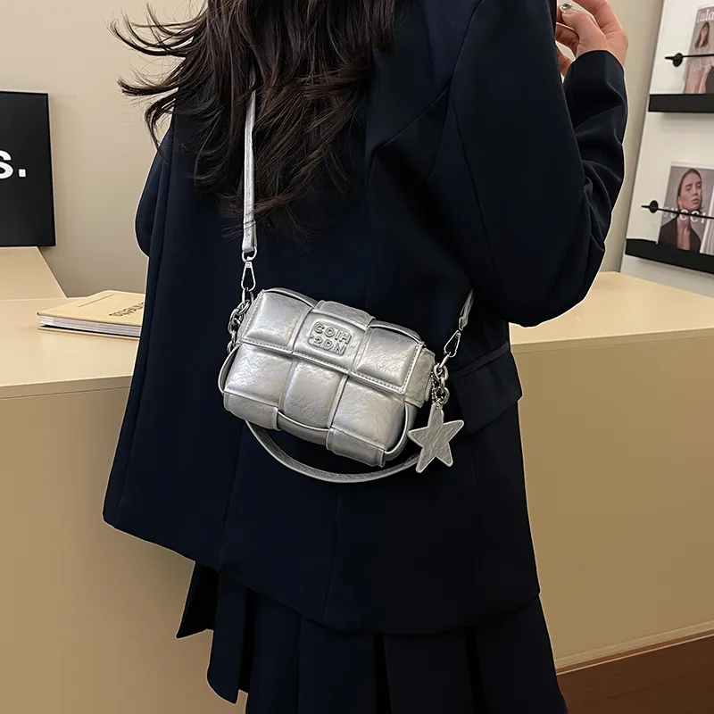 Single Warehouse PU One Shoulder Handbag Regular Women's Ecru/Silver/Pink/Black-14