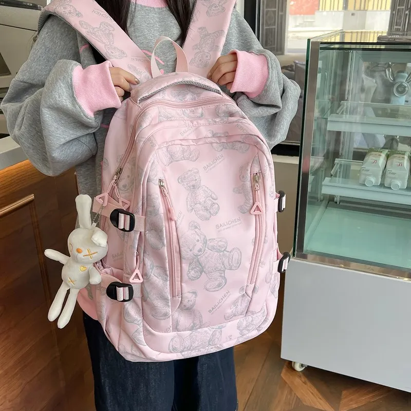Single Warehouse Composite Cloth Backpack Regular Unisex Multicolor-12