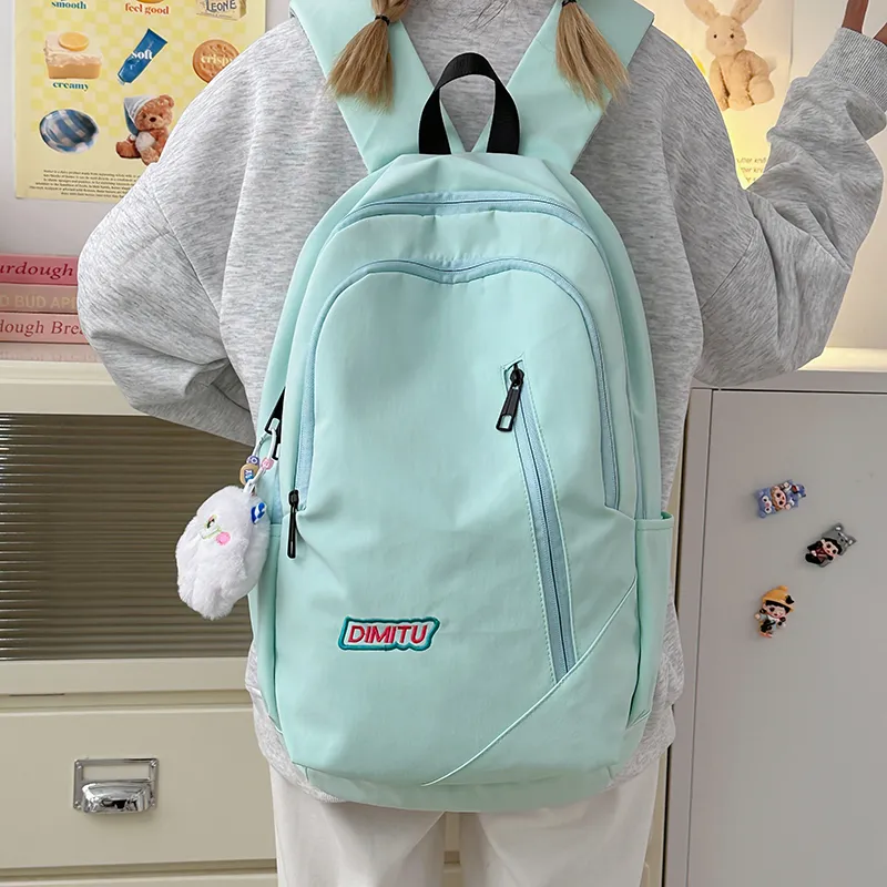 Single Warehouse Nylon Backpack Regular Unisex White/Blue/Purple/Black-9