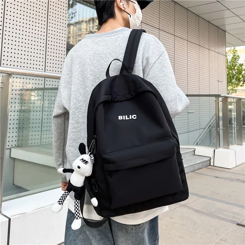 Single Warehouse Composite Cloth Backpack Regular Unisex Gray/Black/Burgundy/Ecru-12