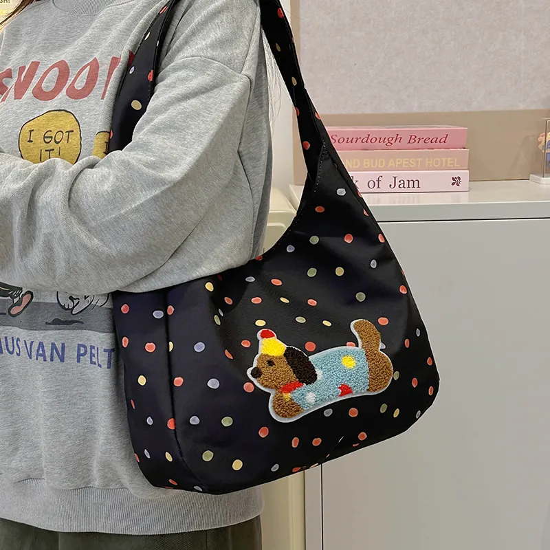 Single Warehouse Polyester Shoulder Bag Regular Women's White/Ecru/Black-17
