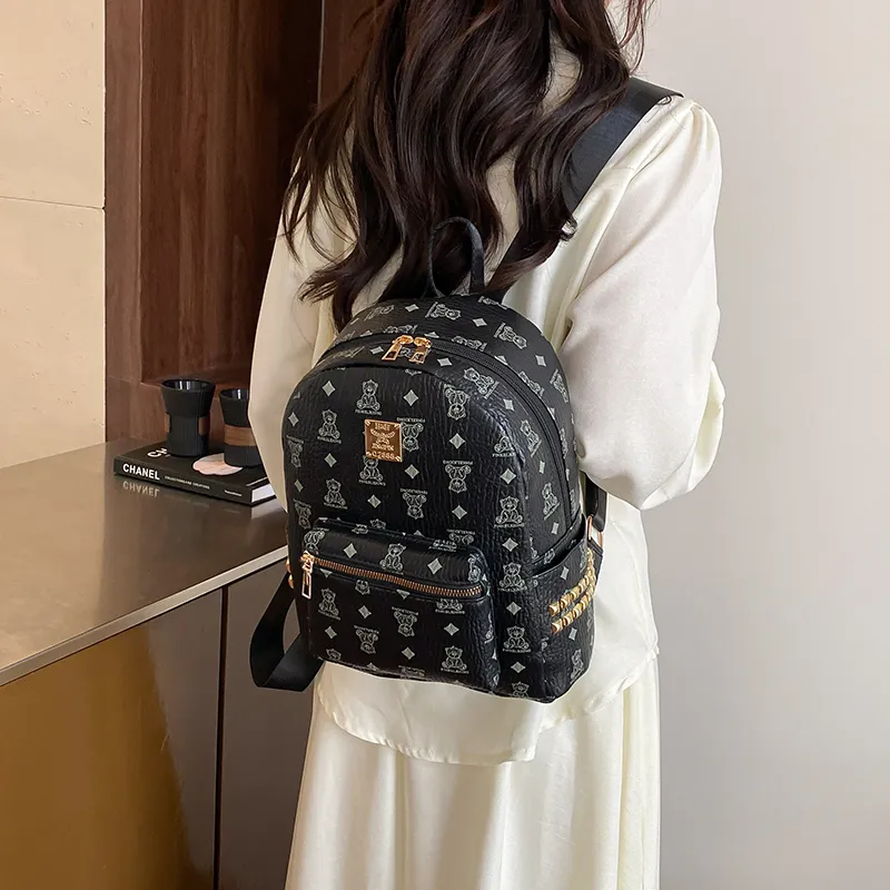 Single Warehouse PU Backpack Women's Multicolor-23