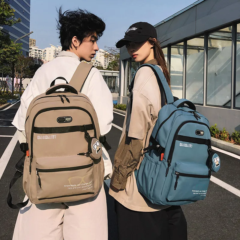 Single Warehouse Nylon Backpack Regular Unisex Gray/Black/Red/Khaki/Blue-15
