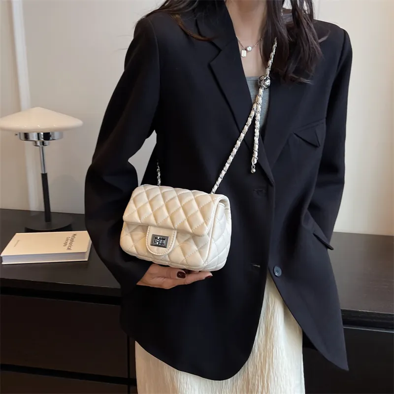 Single Warehouse PU Shoulder Bag Regular Women's Ecru/Silver/Pink/Black-4