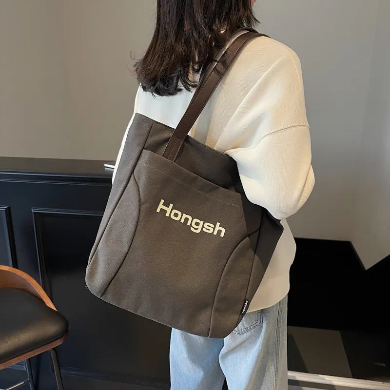 Single Warehouse Fabric Handheld Shoulder Bag Regular Women's White/Khaki/Dark Tea-16
