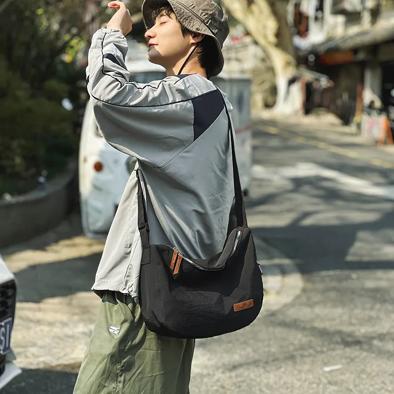 Single Warehouse Nylon Crossbody Bag, Shoulder Bag Regular Unisex White/Black/Khaki/Green-19
