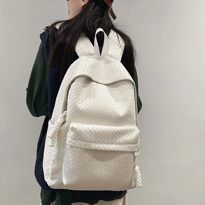 Single Warehouse PU Backpack Regular Unisex Black/Brown/Gray/White-5