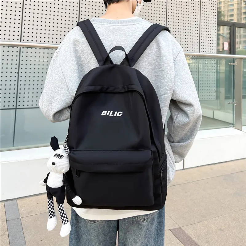 Single Warehouse Composite Cloth Backpack Regular Unisex Gray/Black/Burgundy/Ecru-9