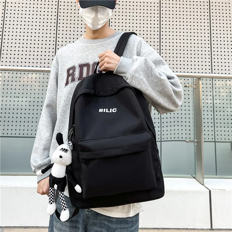 Single Warehouse Composite Cloth Backpack Regular Unisex Gray/Black/Burgundy/Ecru-11