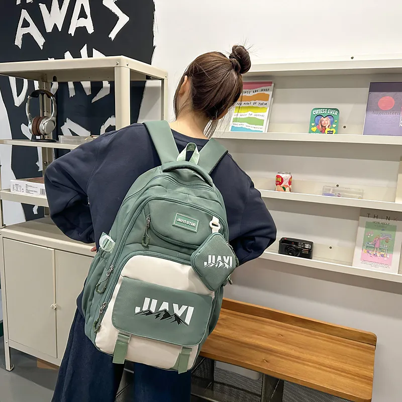 Single Warehouse Nylon Laptop Backpack Travel Backpack Unisex Multicolor-15